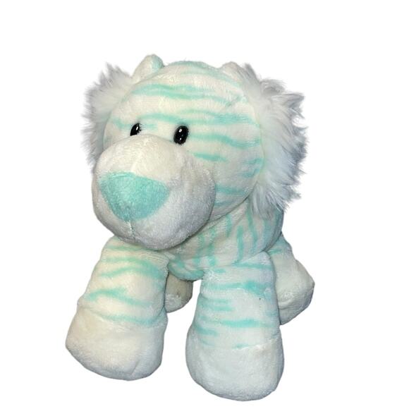 Aurora Baby Plush Tiger Cub Stuffed Animal Nursery Decor Shower Gift Blue 14” - Picture 4 of 13
